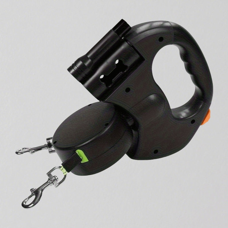 Dubbel koppel, Automatisk Utrullbar, Anti-trassel, 360° Rotation