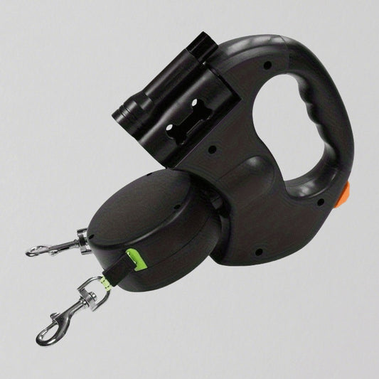 Dubbel koppel, Automatisk Utrullbar, Anti-trassel, 360° Rotation