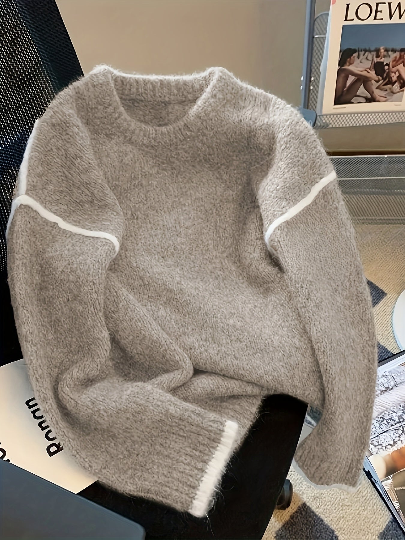 Damtröja med Rund Hals