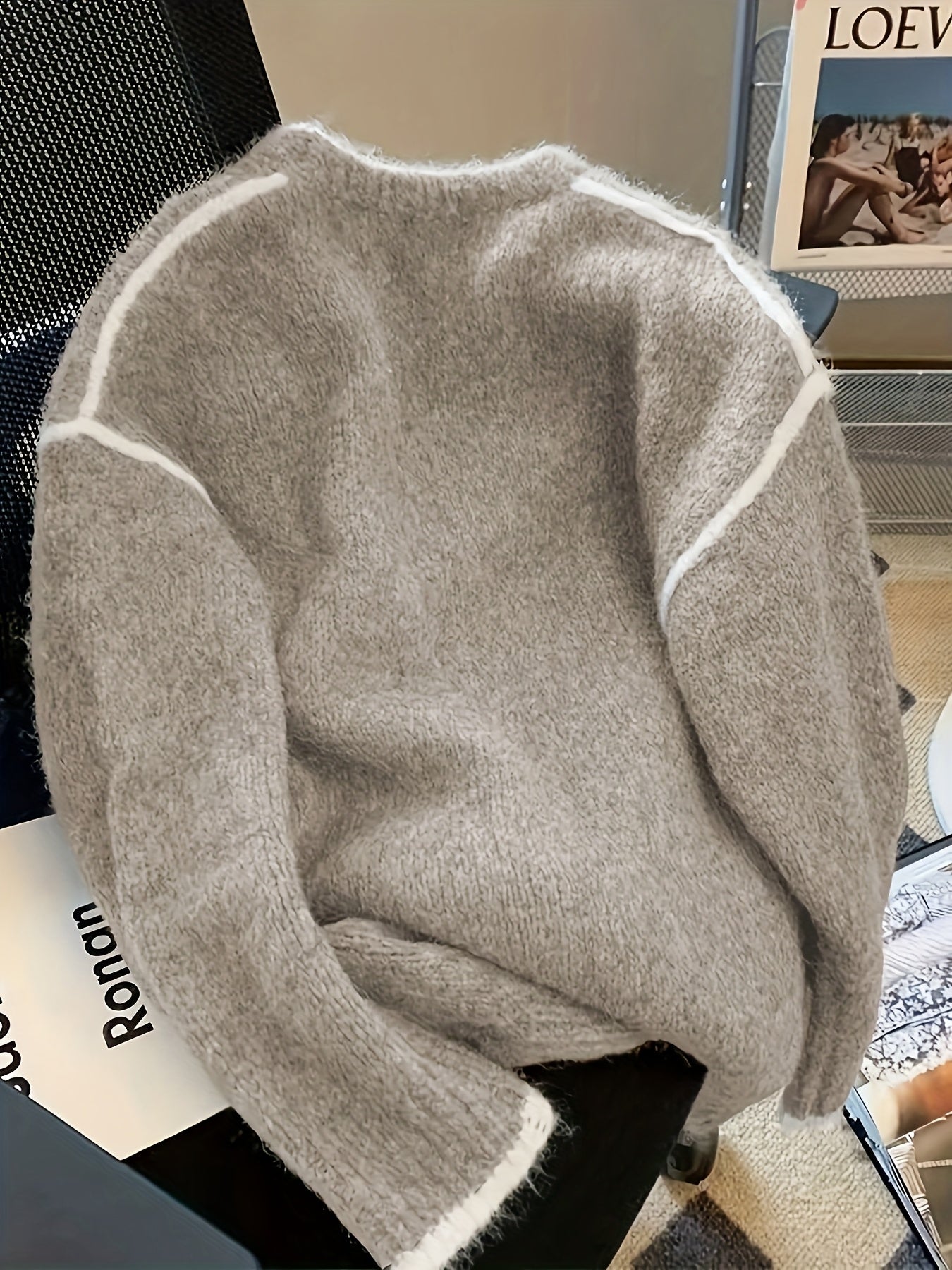 Damtröja med Rund Hals